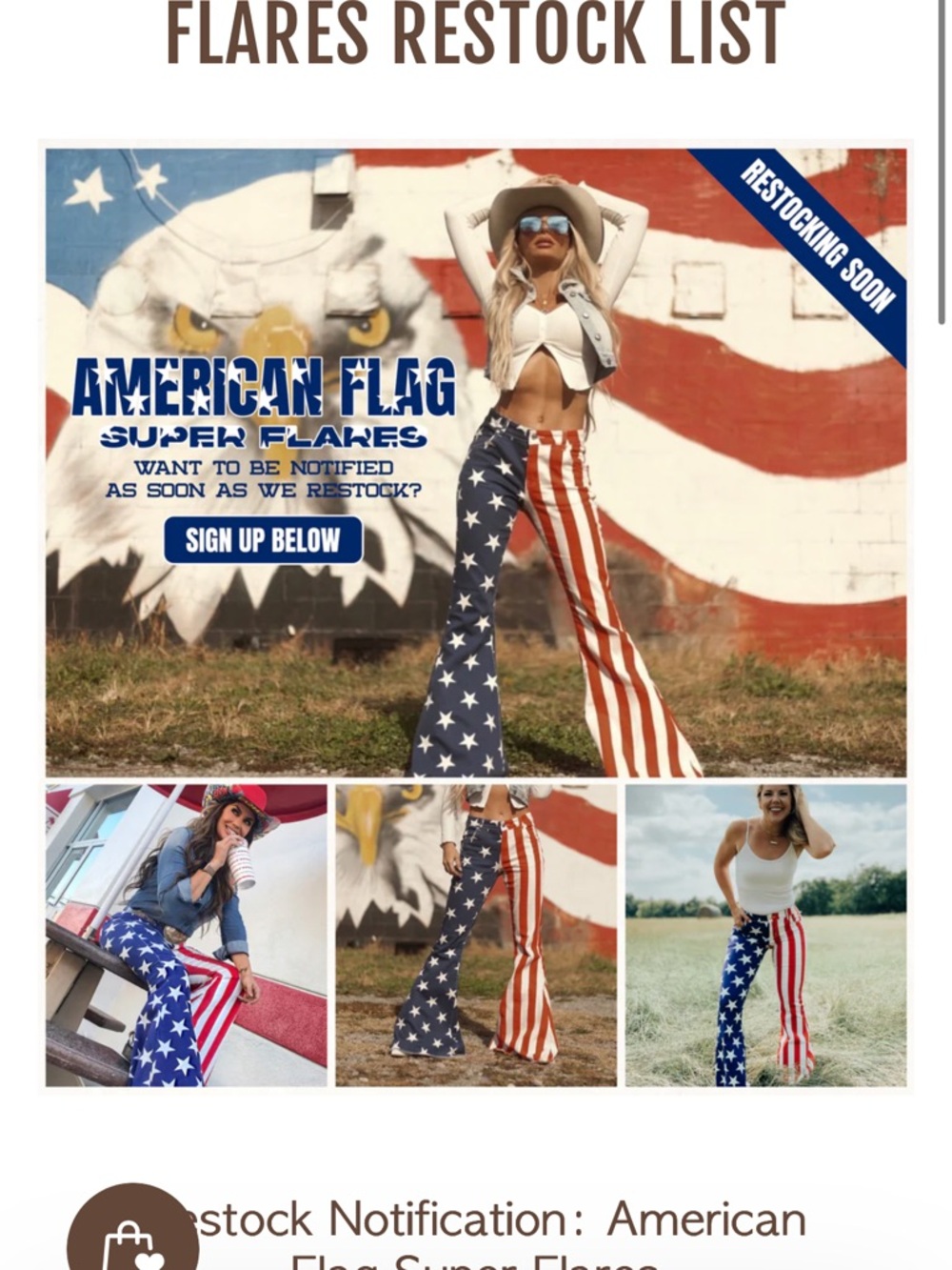 American Flag Flare Jeans - Stars & Stripes Wide Leg